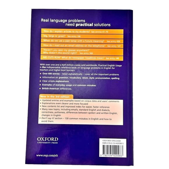 Practical English Usage Swan third edition paperback college language textbook - Picture 3 of 4